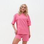 Пижама женская (футболка и шорты) KAFTAN Basic р. 40-42, розовый - фото 9601743