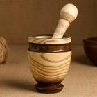 Набор: ступка с пестиком, ясень , 13 см, МИКС - Фото 1