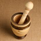 Набор: ступка с пестиком, ясень , 13 см, МИКС - Фото 2