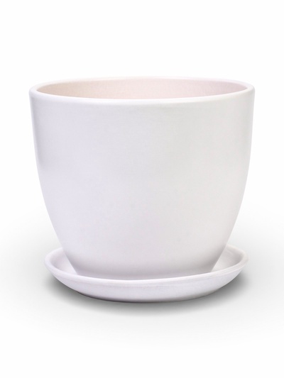 Горшок для цветов «Колор гейм», керамический, с поддоном, 5.9 л, белый