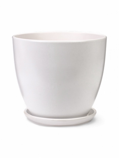 Горшок для цветов «Колор гейм», керамический, с поддоном, 8.9 л, белый