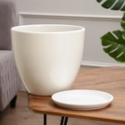 Горшок для цветов «Колор гейм», керамический, с поддоном, 8.9 л, белый 7723878