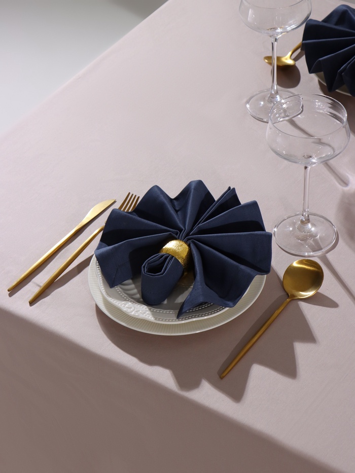 Набор салфеток с декоративными кольцами Grey pleasure, 40×40 см - 2 шт., 100% хлопок, саржа 190 г/м² - Фото 1