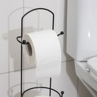 Держатель-стойка для туалетной бумаги Доляна, цвет чёрный - Фото 4