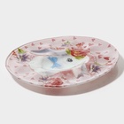 Подставка для яиц Доляна «Цветочный зайка», 10 ячеек, 24×20.6 см, стекло, розовая - Фото 7