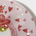 Подставка стеклянная для яиц Доляна «Цветочный зайка», 10 ячеек, 24×20,6 см, цвет розовый - Фото 9