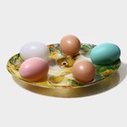 Подставка стеклянная для яиц 10 ячеек Доляна «Кроличьи истории», 24×20,6 см - Фото 2