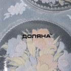 Подставка стеклянная для яиц Доляна «Жостовская роспись», 5 ячеек, 20×20 см, цвет чёрный - фото 4346784