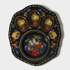Подставка для яиц Доляна «Жостовская роспись», 3 ячейки, 21×18 см, стекло, чёрная - Фото 5