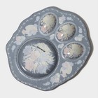 Подставка стеклянная для яиц Доляна «Жостовская роспись», 3 ячейки, 21×18 см, цвет чёрный - фото 4346803