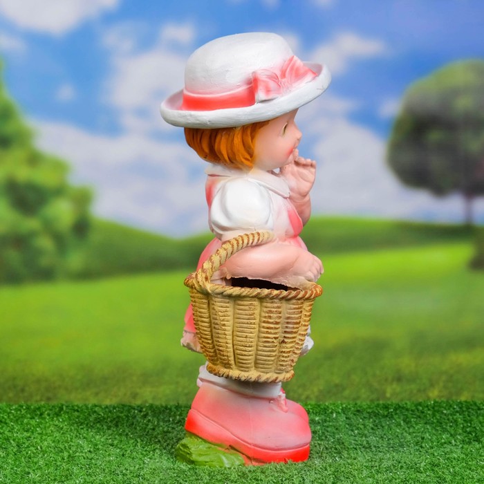 Садовая фигура "Девочка Лиза с корзинкой" 40х18х13см - фото 1911689740