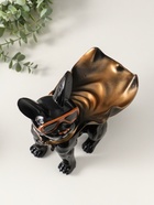 Подставка для мелочей «Фигурка. Бульдог в плаще», полистоун, чёрная, 23×20×13 см  (артикул 7749657)  большой выбор товаров оптом и в розницу по низким ценам с доставкой