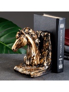 Держатель-подставка для книг на полку «Лошадь», 19×11×10 см, полистоун под бронзу - фото 118966987