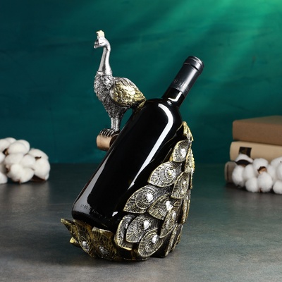 Подставка для бутылки «Павлин с хвостом», полистоун