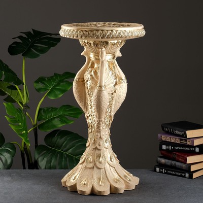 Фигура-подставка для мелочей «Павлины», столик, гипс, слоновая кость, 68×35×35 см