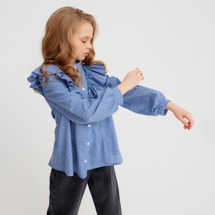 Рубашка детская MINAKU: Cotton collection цвет синий, рост 104 - фото 1907386373