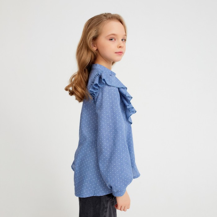Рубашка детская MINAKU: Cotton collection цвет синий, рост 104 - фото 1907386375