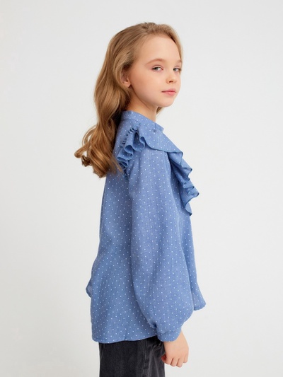 Рубашка детская MINAKU: Cotton collection, синяя, рост 104 см