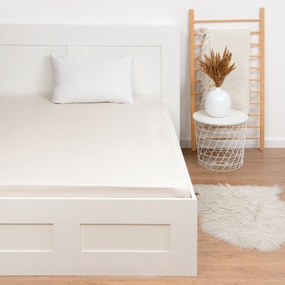 Простыня на резинке "Этель" 140х200х25 см, молочный, 100% хлопок, перкаль