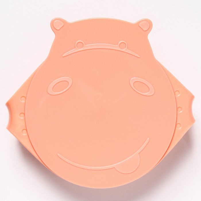 Детская тарелка Hello, Hippo! с крышкой 400 мл, цвет карамельный - фото 1907386413