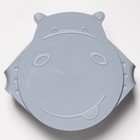 Детская тарелка Hello, Hippo! с крышкой 400 мл, цвет серый - фото 9602924