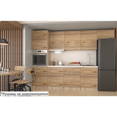 Кухонный гарнитур прямой «Лофт 7», 3000×600 мм, цвет сахара/рустик натуральный