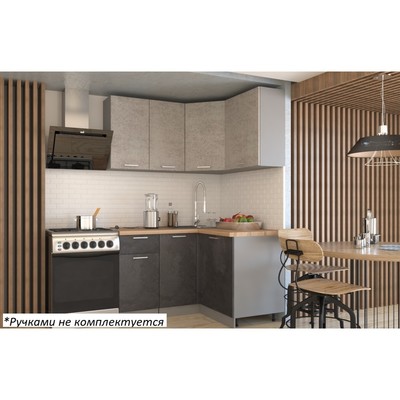 Кухонный гарнитур угловой «Лофт 11», 1200×1400 мм, цвет дуб бунратти/бетон тёмный