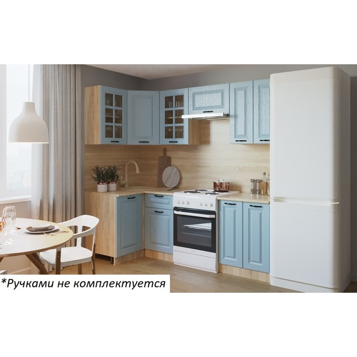 Кухонный гарнитур угловой «Вегас 1», 1000×2200 мм, цвет роял вуд голубой - Фото 1
