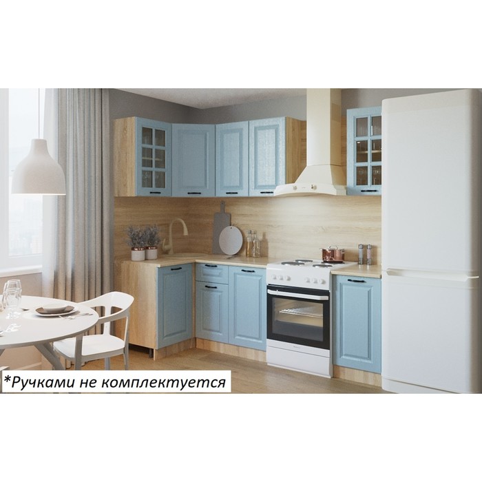 Кухонный гарнитур угловой «Вегас 3», 1000×1800 мм, цвет роял вуд голубой - Фото 1