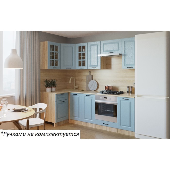 Кухонный гарнитур угловой «Вегас 5» 1000×2400 мм, цвет роял вуд голубой - Фото 1