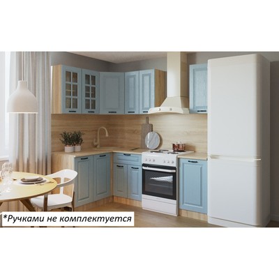 Кухонный гарнитур угловой «Вегас 12» 1400×1600 мм, цвет роял вуд голубой