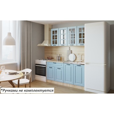 Кухонный гарнитур прямой «Вегас 13», 1600×600 мм, цвет роял вуд голубой