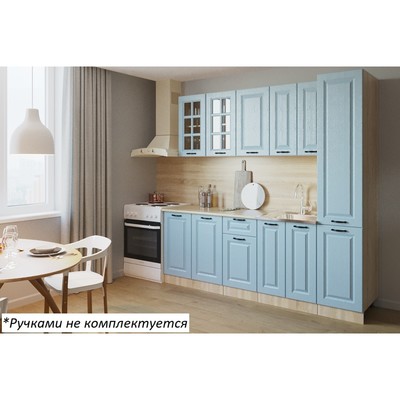 Кухонный гарнитур прямой «Вегас 16», 2200×600 мм, цвет роял вуд голубой
