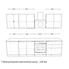Кухонный гарнитур 2, 2800х600 мм, Белый глянец/бриллиант черный - Фото 2