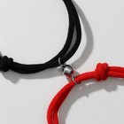 Браслеты «Неразлучники» на магните, love, цвет красно-чёрный с серебром, 20 размер - фото 9534143