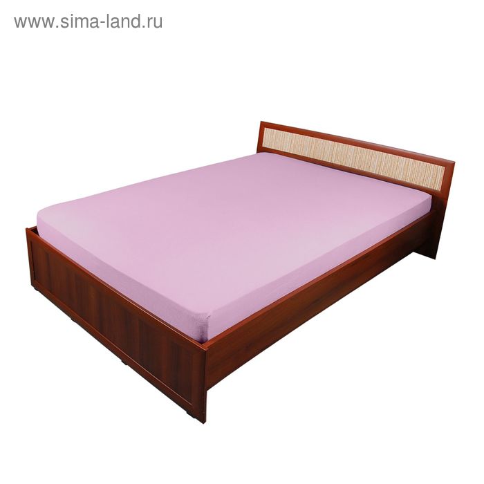 Трикотажная простыня на резинке 160*200*20 см, сиреневый, хлопок - Фото 1