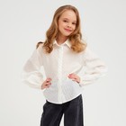Рубашка детская MINAKU: Cotton collection цвет белый, рост 134 - Фото 1