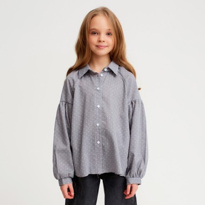 Рубашка детская MINAKU: Cotton collection цвет серый, рост 146