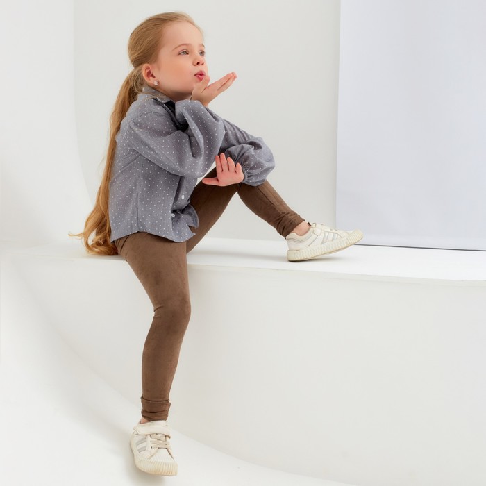 Рубашка детская MINAKU: Cotton collection, серая, рост 110 см