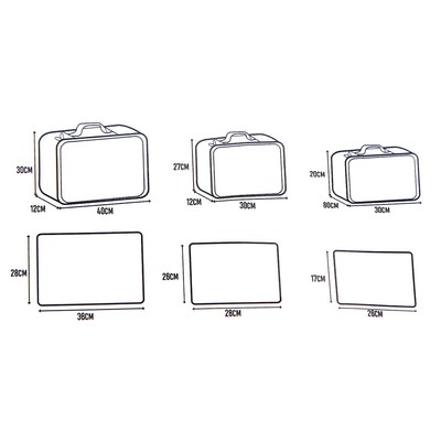 Набор косметичек на молниях, 6 в 1, цвет серый