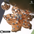 Брошь "Цветок", цвет белый в золоте - фото 809220858