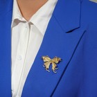 Брошь «Бабочка» парящая, цвет матовое золото - Фото 2