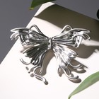 Брошь "Бабочка" парящая, цвет матовое серебро - фото 9603531