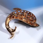 Брошь «Дельфин», цвет бело-синий в золоте - Фото 2