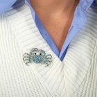 Брошь «Краб», цвет сине-голубой в серебре - Фото 3