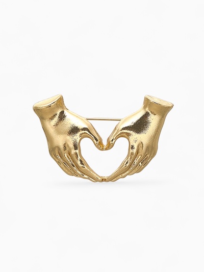 Брошь «Руки» любящие, цвет золото