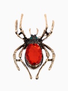 Брошь «Паук», красный, серая в чернёном золоте - Фото 1