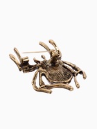 Брошь «Паук», красный, серая в чернёном золоте - Фото 3