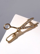 Брошь «Ножницы», цвет белый в золоте - Фото 7