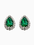 Серьги со стразами «Морское сияние», цвет изумрудный в чернёном серебре - Фото 1